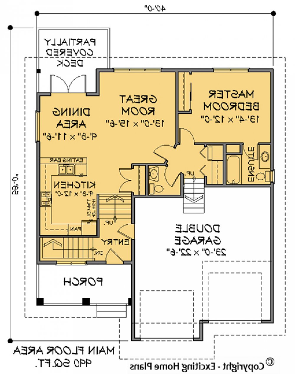 House Plan E1179-10  Main Floor Plan REVERSE