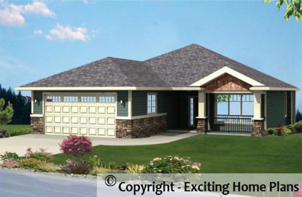 House Plan E1004-10 Exterior 3D View