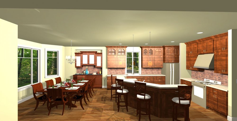 House Plan E1144-10 Interior Kitchen 3D Area