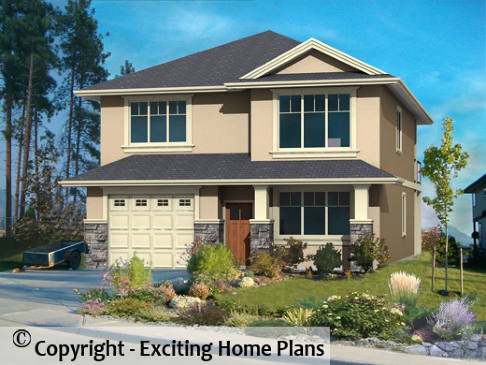 House Plan E1357-10 Exterior 3D View