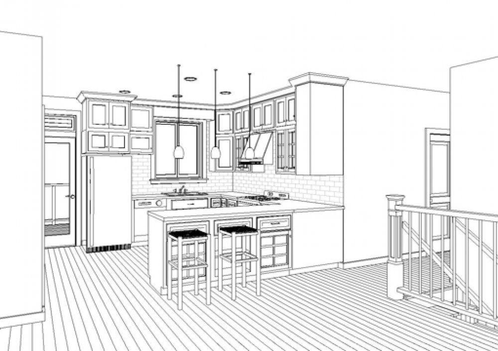 House Plan E1138-11 Interior Kitchen Area