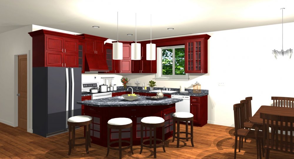 House Plan E1597-10 Interior Kitchen 3D Area