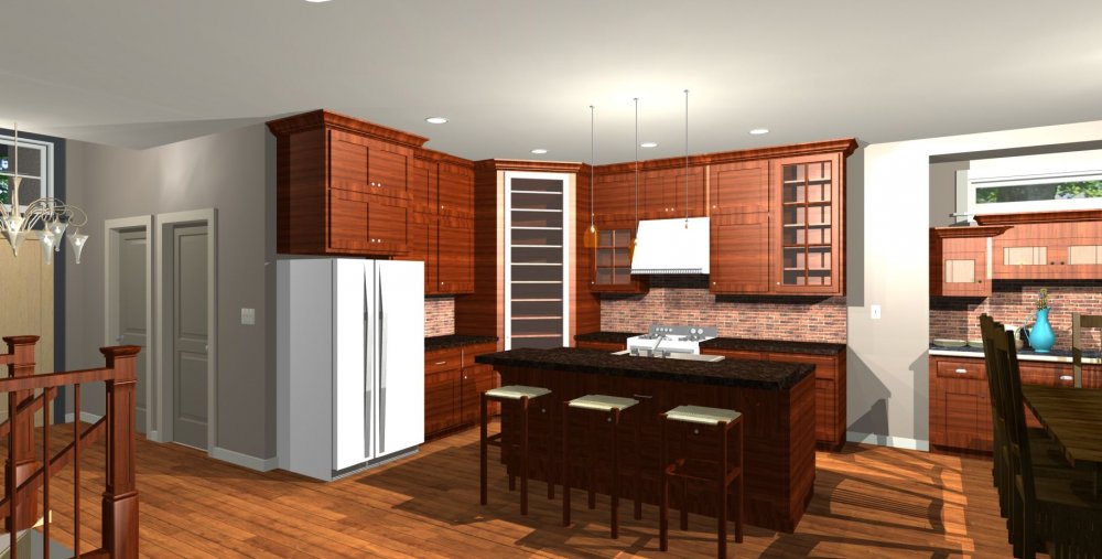 House Plan E1129-10 Interior Kitchen 3D Area