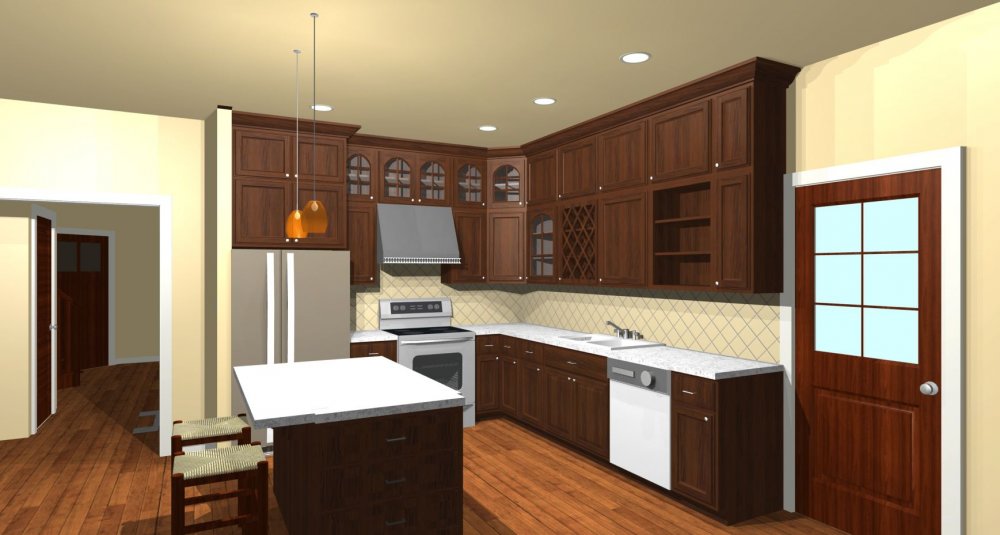House Plan E1279-10 Interior Kitchen 3D Area