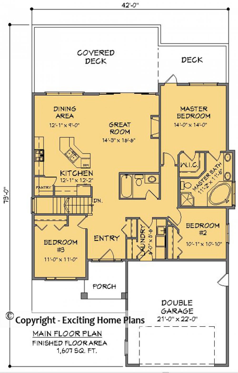 House Plan E1711-10 Main Floor Plan