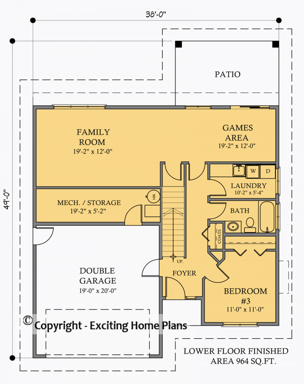 House Plan E1039-10 Lower Floor Plan