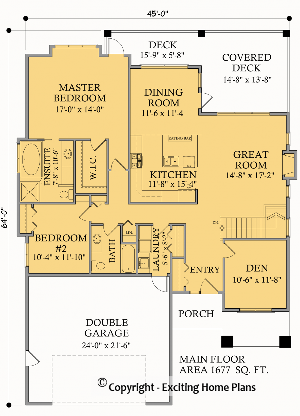 House Plan E1002-10 Main Floor Plan