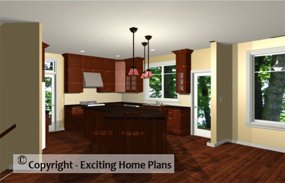 House Plan E1070-10 Exterior 3D View