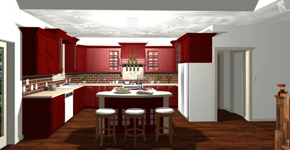 House Plan E1184-10 Interior Kitchen 3D Area