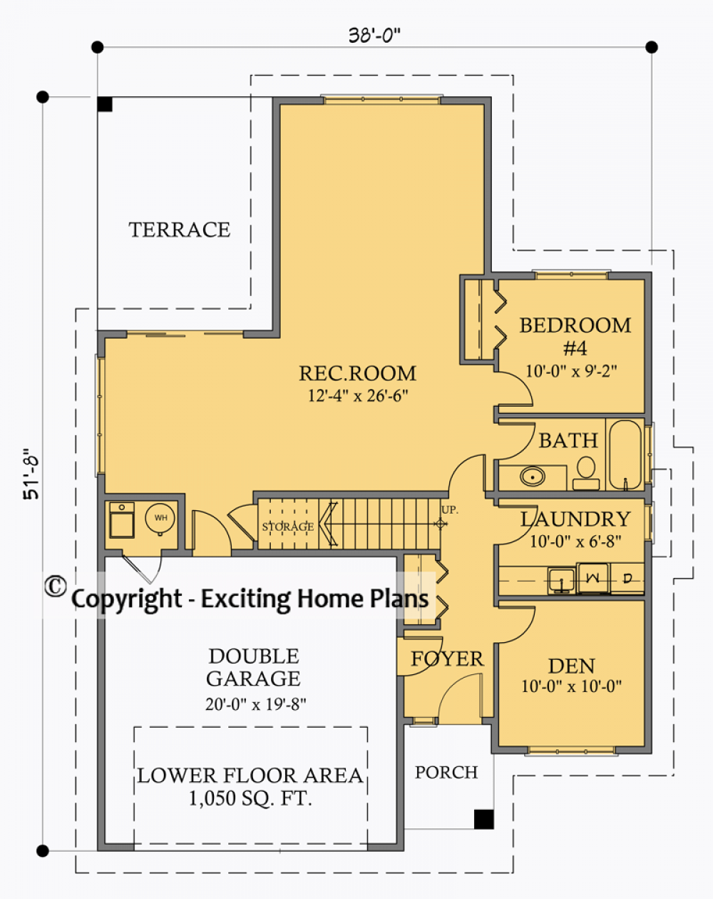 House Plan E1035-10  Lower Floor Plan