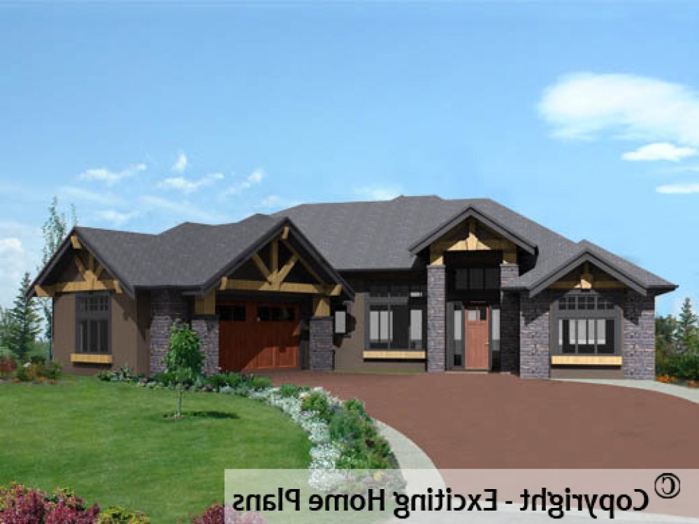 House Plan E1092-10 Exterior 3D View REVERSE