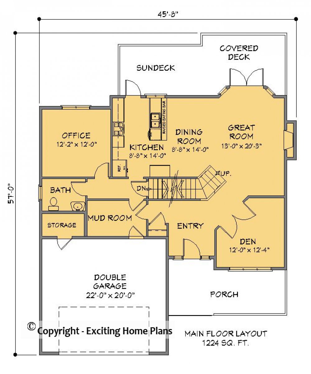 House Plan E1451-10 Main Floor Plan