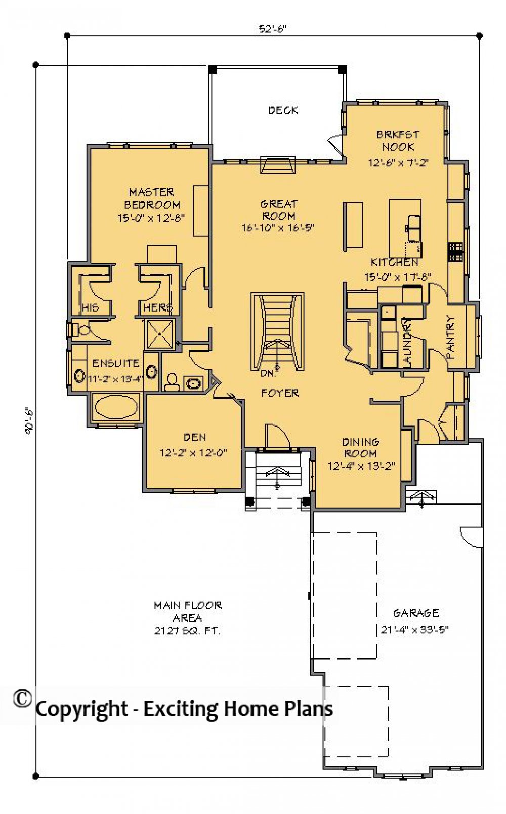 House Plan E1235-10 Main Floor Plan