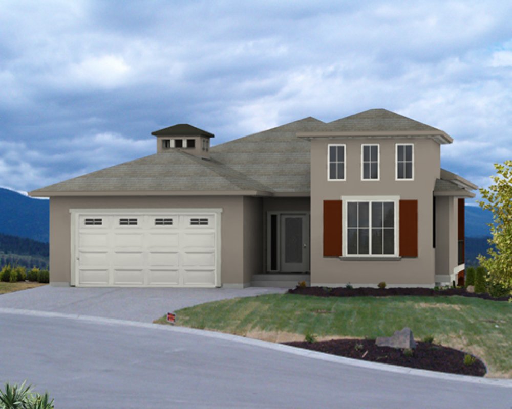 House Plan E1340-10 Front 3D View