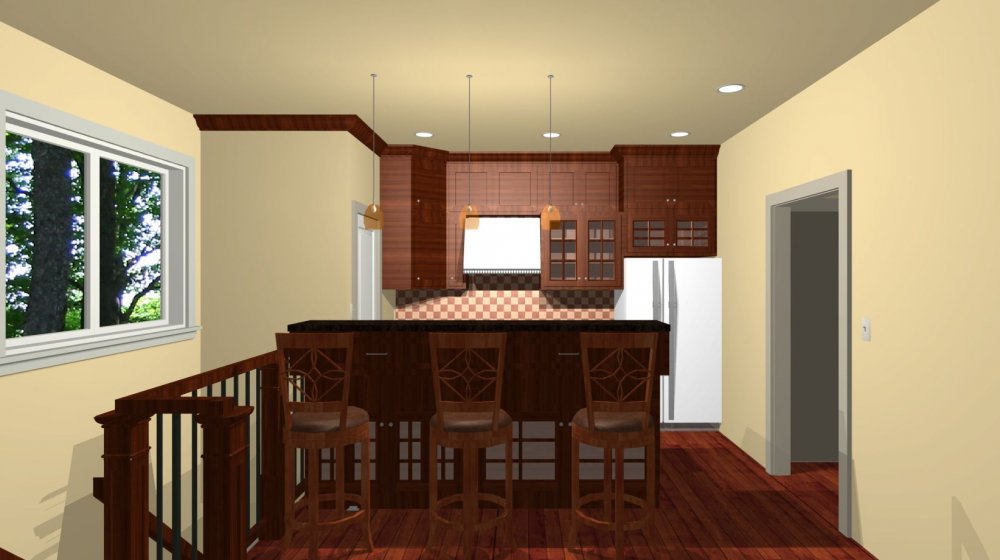 House Plan E1185-10 Interior Kitchen 3D Area
