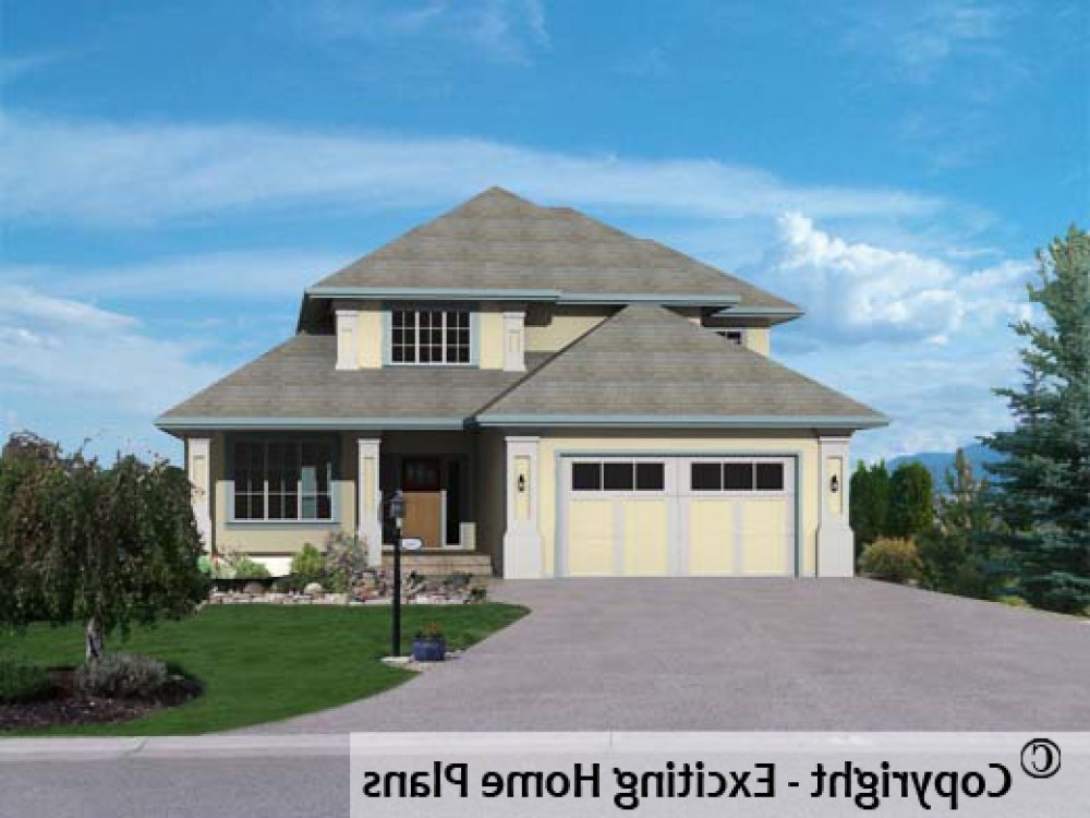 House Plan E1147-10 Exterior 3D View REVERSE