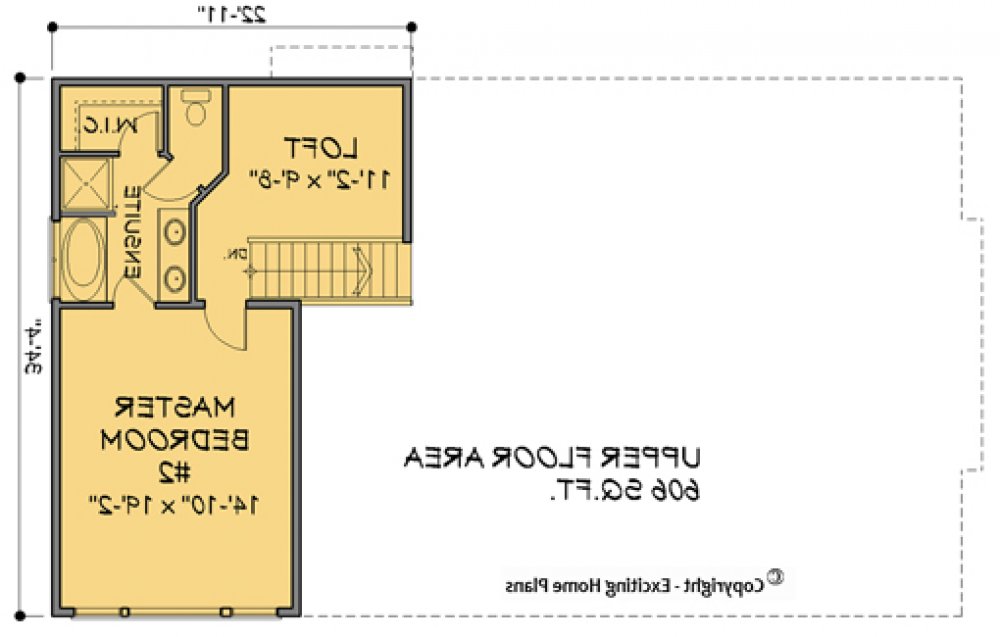 House Plan E1139-10 Upper Floor Plan REVERSE