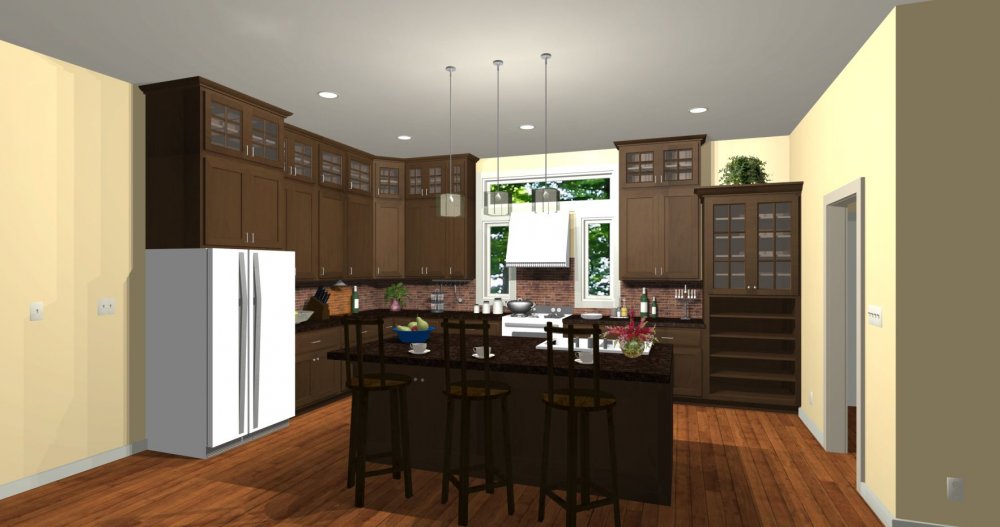 House Plan E1134-10 Interior Kitchen 3D Area