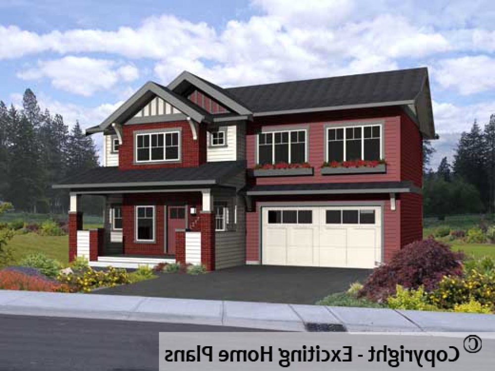 House Plan E1204-10 Exterior 3D View REVERSE