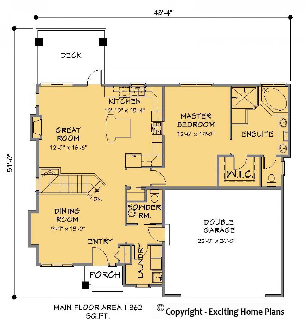 House Plan E1184-10 Main Floor Plan