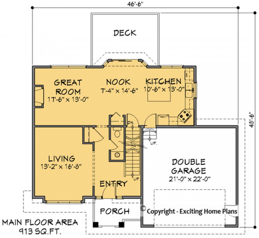 House Plan E1141-10 Main Floor Plan