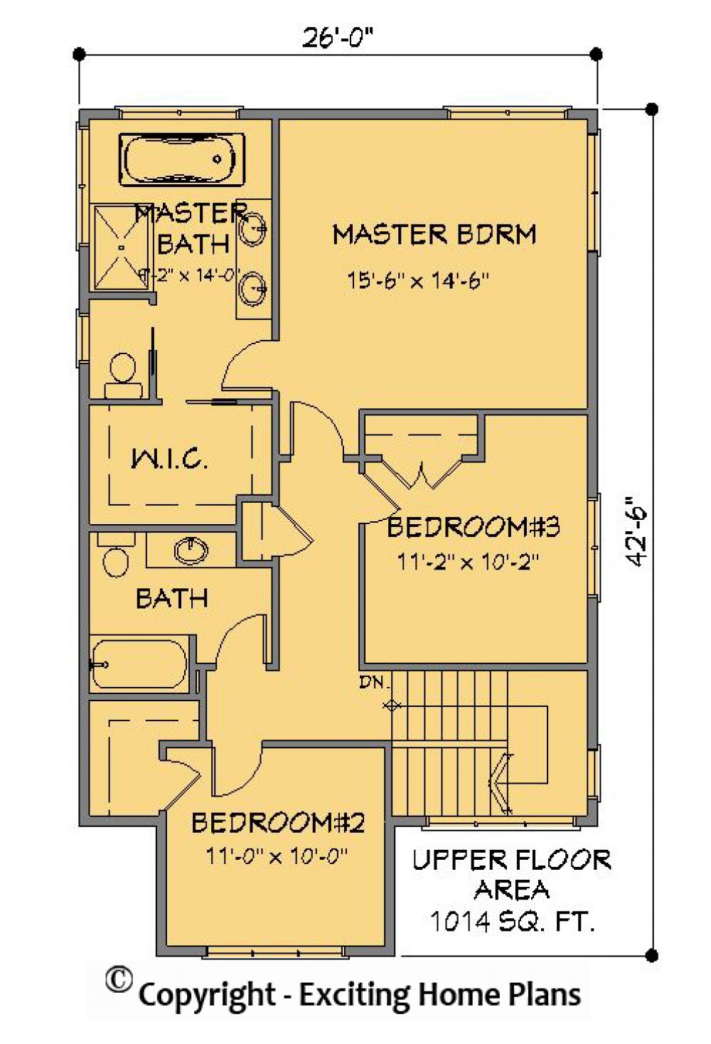 House Plan E1299-10 Upper Floor Plan