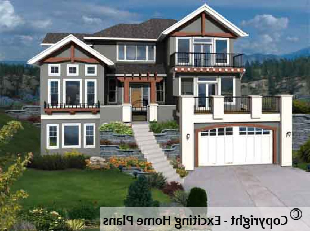House Plan E1094-10 Exterior 3D View REVERSE