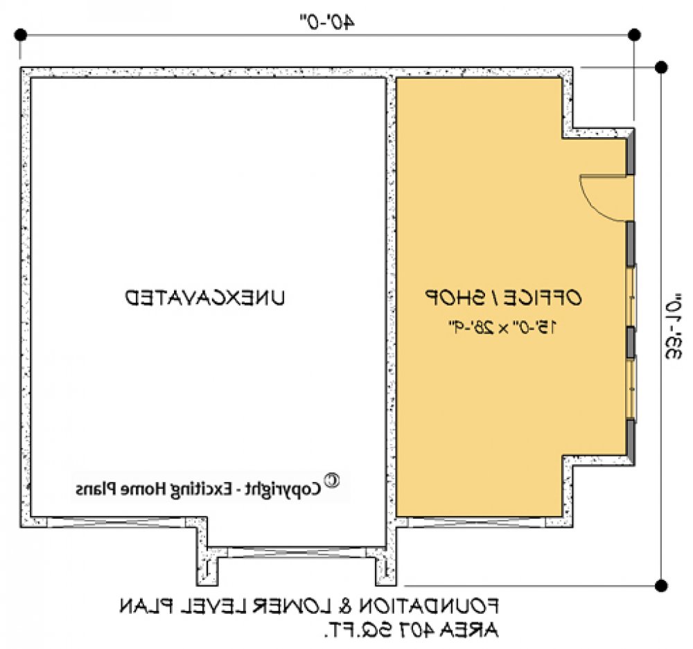 House Plan E1116-10  Garage Lower Floor Plan