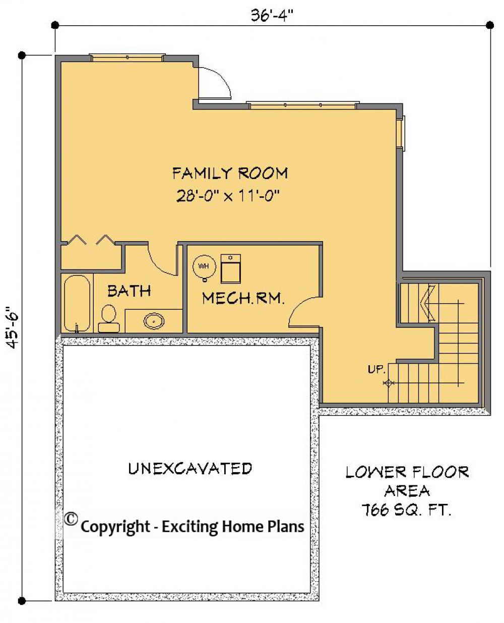 House Plan E1499-10 Lower Floor Plan