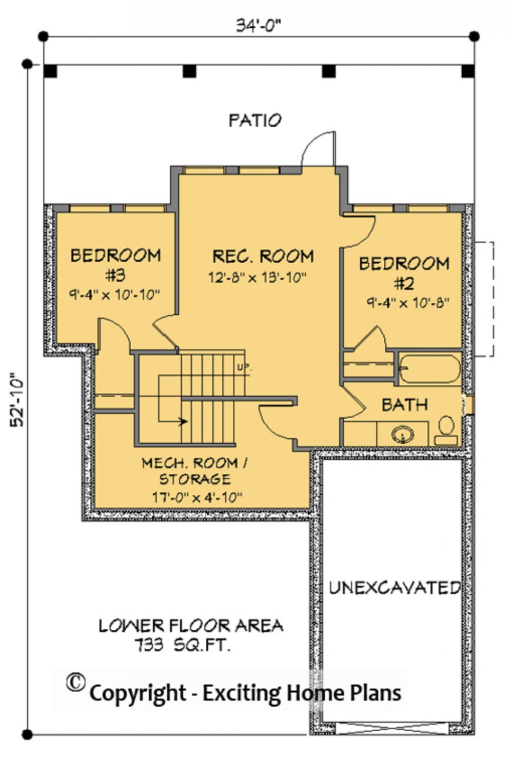 House Plan 1720-10  Lower Floor Plan