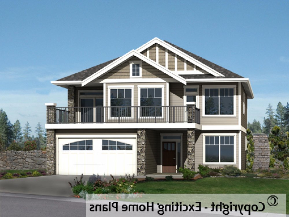 House Plan E1236-10 Front 3D View