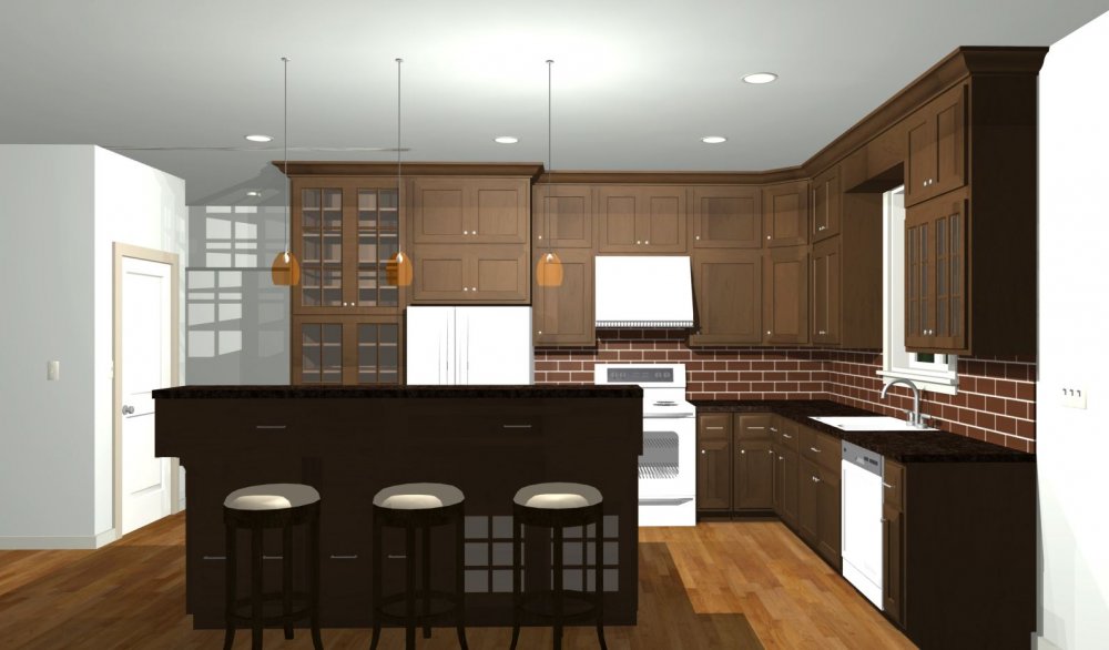 House Plan E1203-10 Interior Kitchen 3D Area