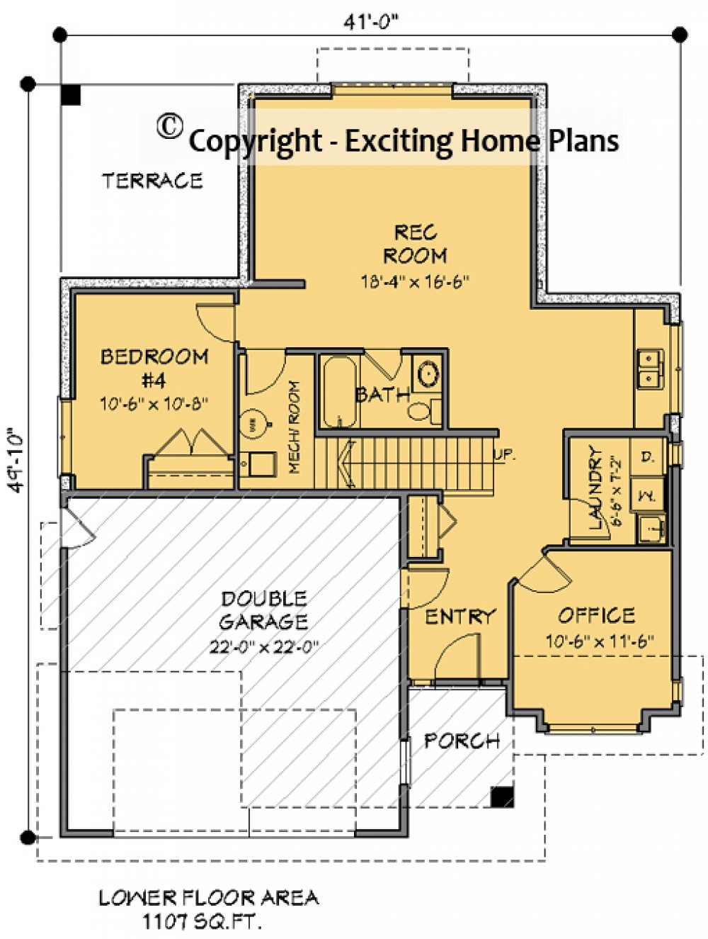 House Plan E1681-50M  Lower Floor Plan