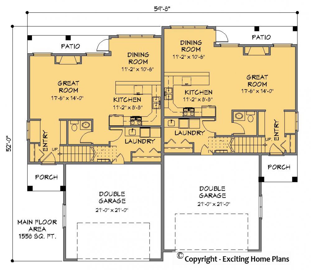 House Plan E1386-10 Main Floor Plan