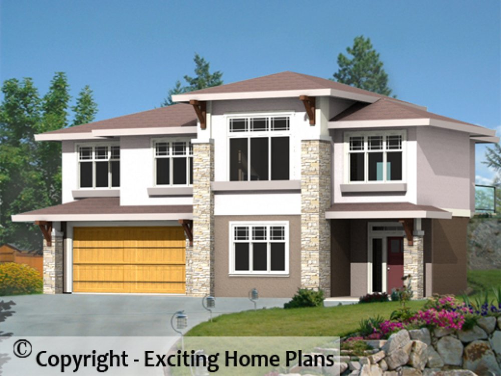 House Plan E1562-10 Front 3D View 