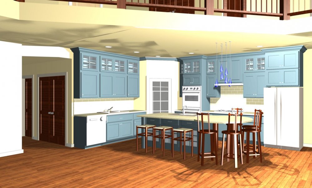 House Plan E1262-10 Interior Kitchen 3D Area