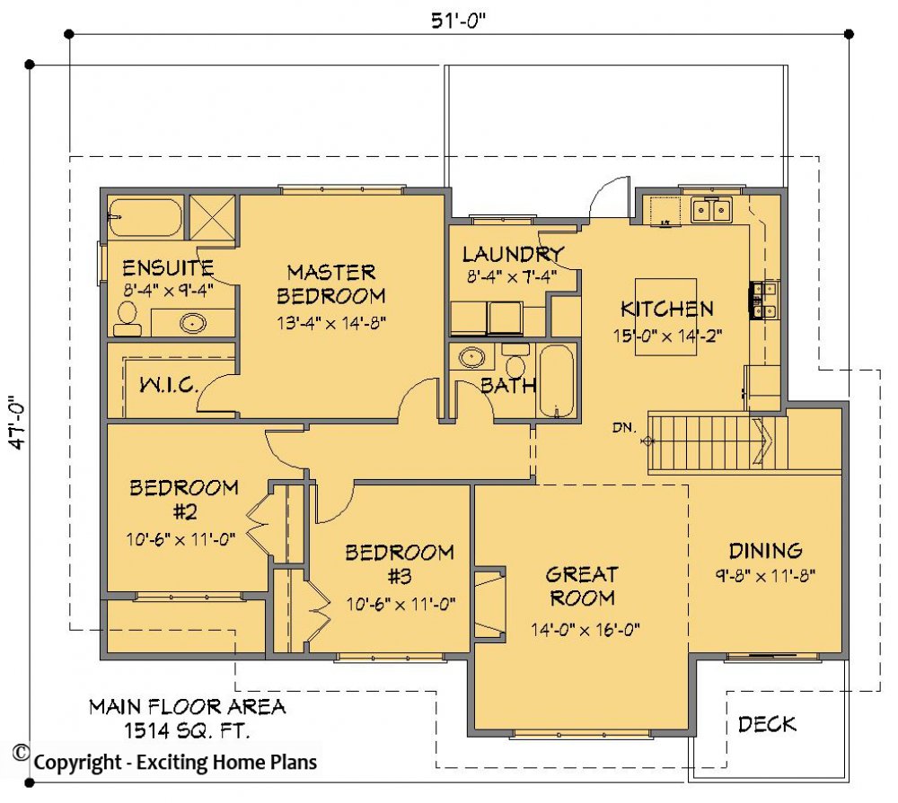 House Plan E1658-10  Main Floor Plan