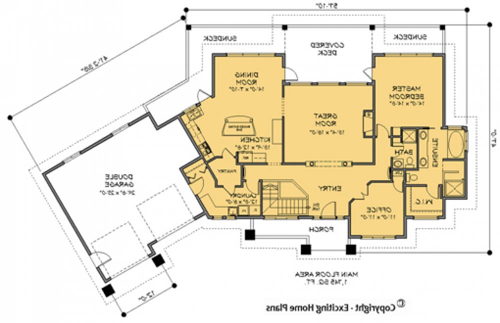 House Plan E1062-10 Main Floor Plan REVERSE