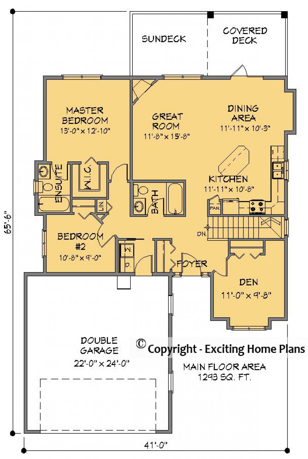 House Plan E1601-10 Main Floor Plan