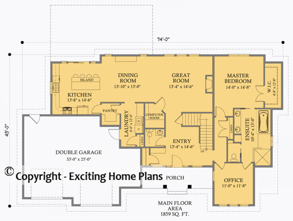 House Plan E1319-10 Main Floor Plan