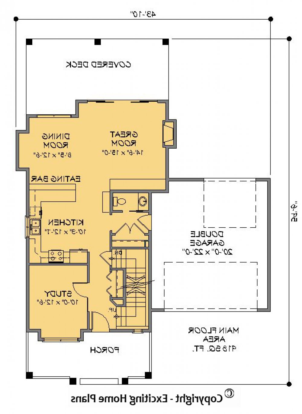 House Plan E1205-10 Main Floor Plan REVERSE
