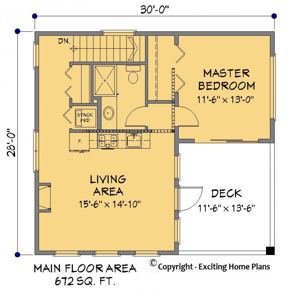 House Plan E1383-10 Main Floor Plan