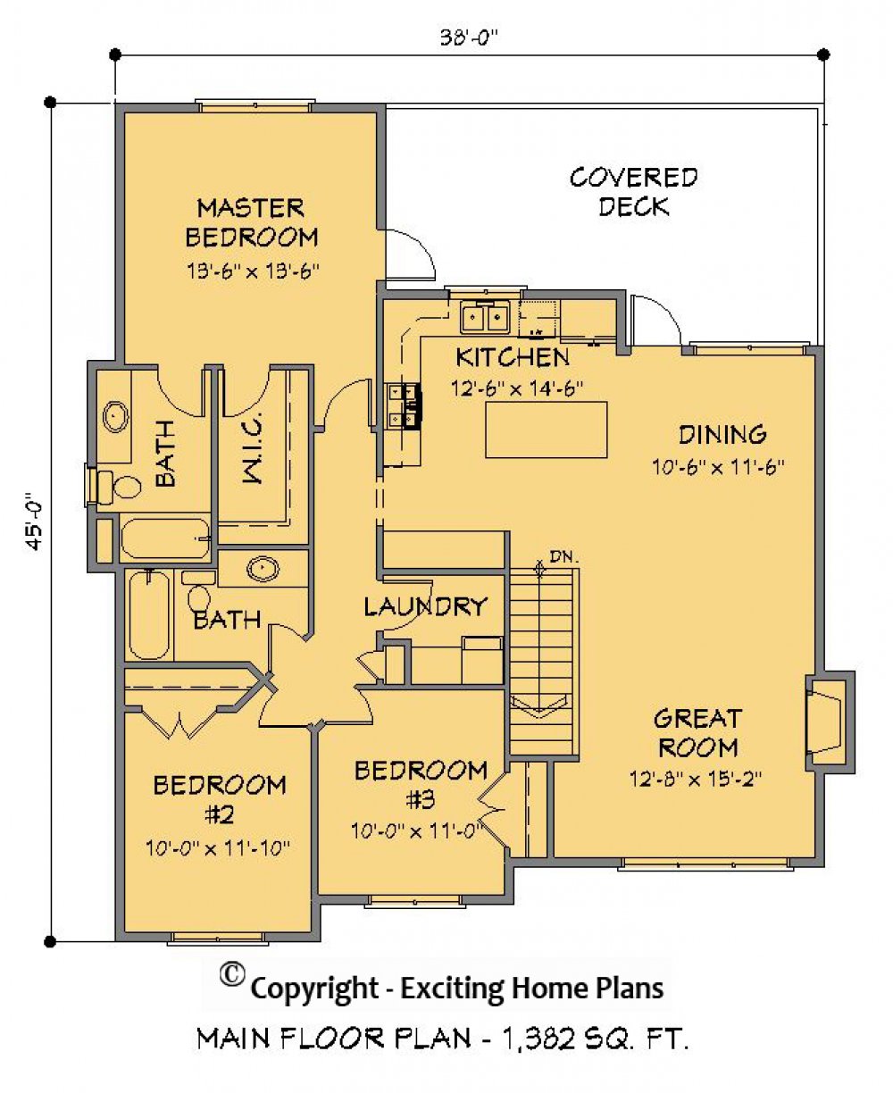 House Plan E1536-10 Main Floor Plan