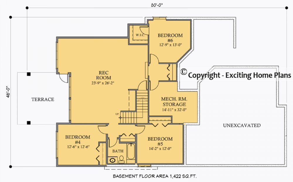 House Plan E1061-10  Lower Floor Plan