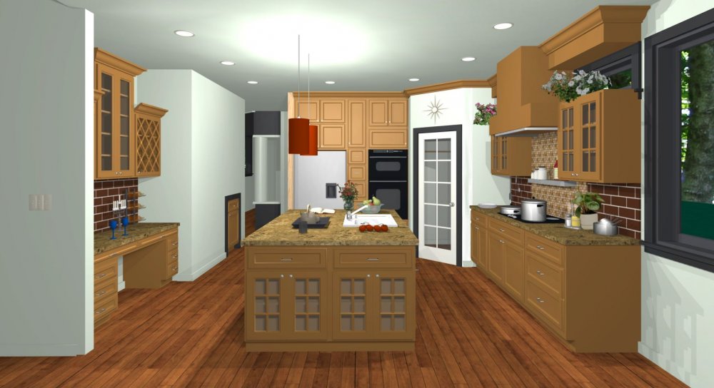 House Plan E1234-10 Interior Kitchen 3D Area