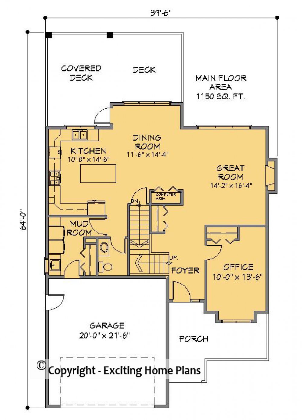 House Plan E1221-10 Main Floor Plan