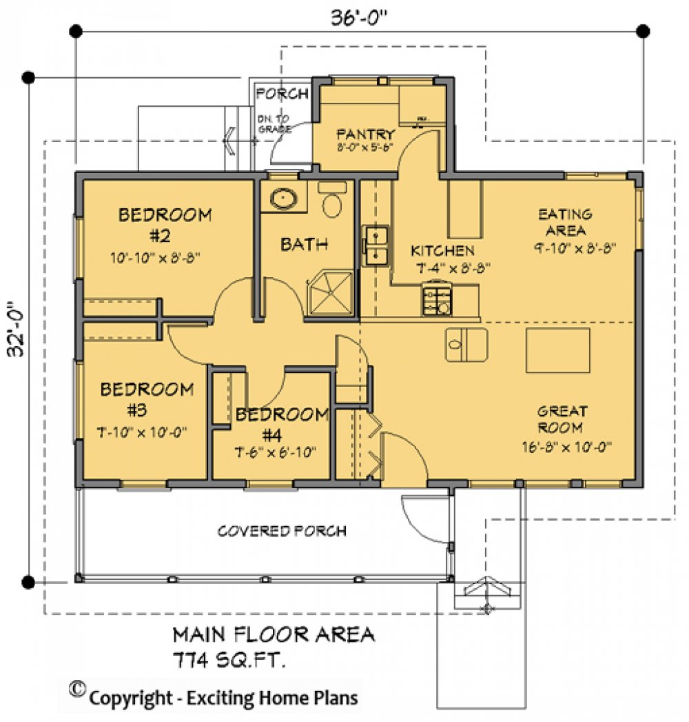 House Plan E1131-10 Main Floor Plan