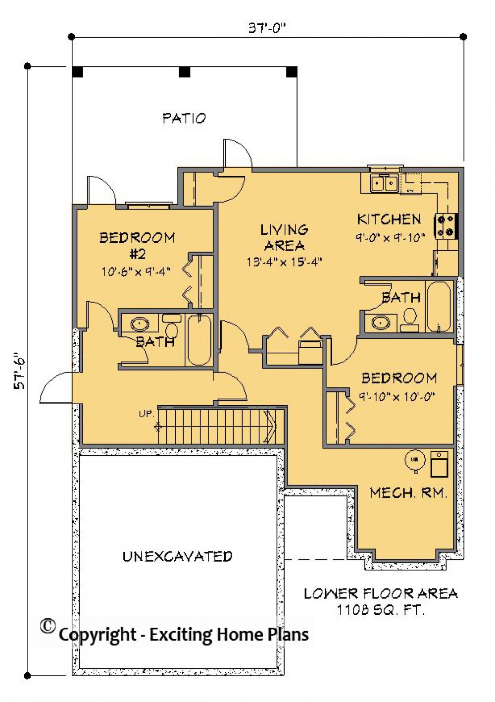 House Plan E1215-10 Lower Floor Plan