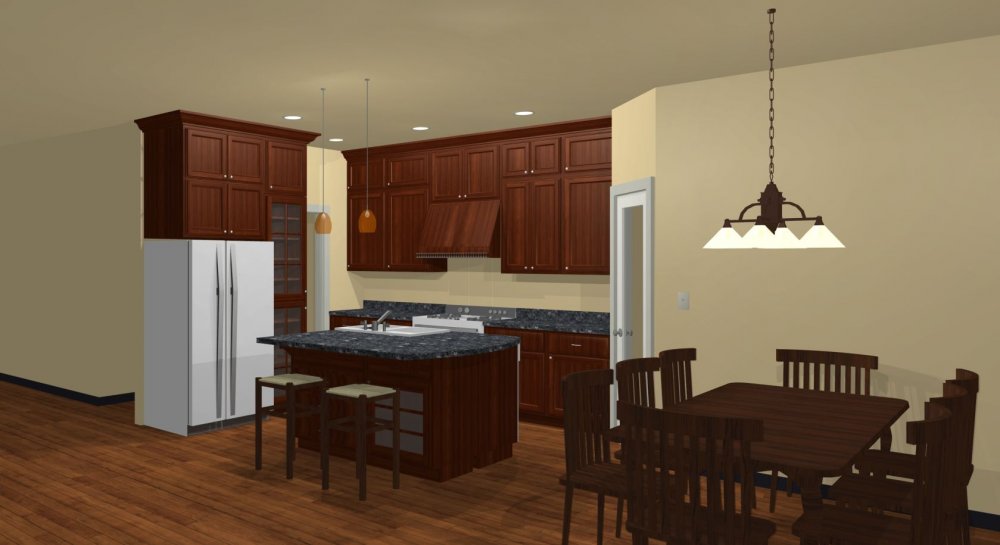 House Plan E1341-10 Interior Kitchen 3D Area
