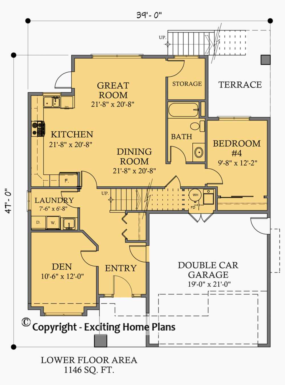 House Plan E1043-10 Upper Floor Plan